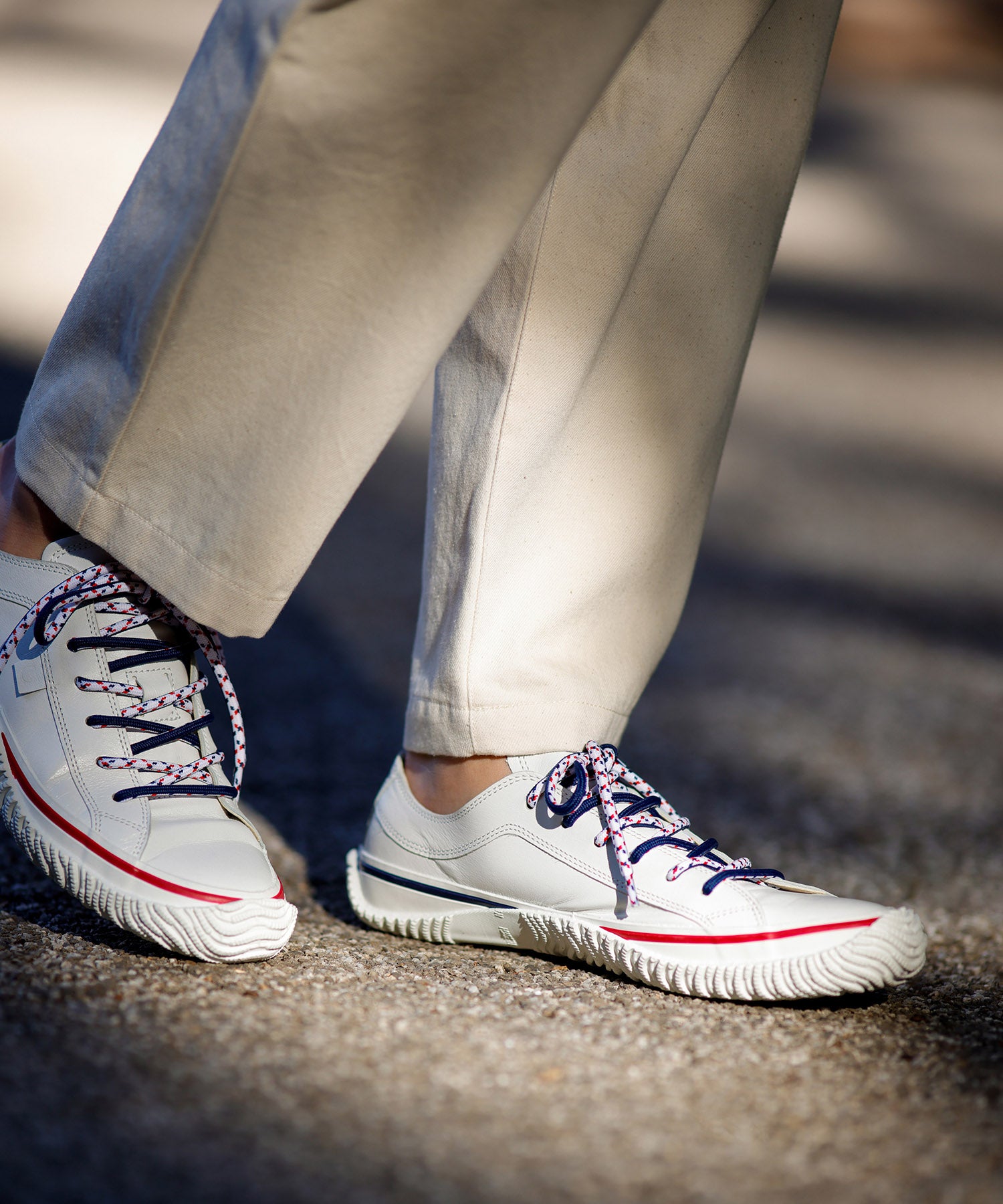 SP-1045 White/Red | 国産ハンドメイド スニーカー スピングル