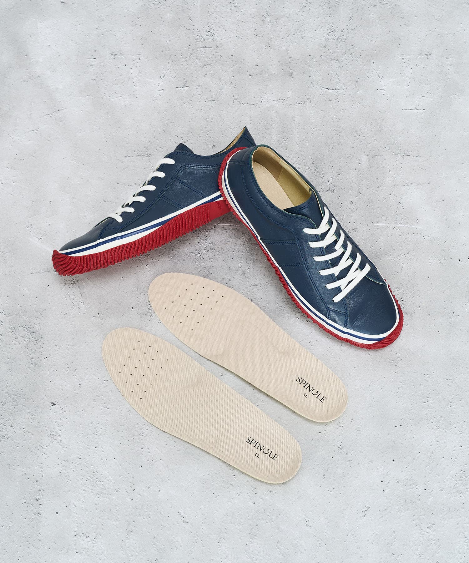 SPINGLE SP-1066 Navy/Red | 国産ハンドメイドスニーカー スピングル