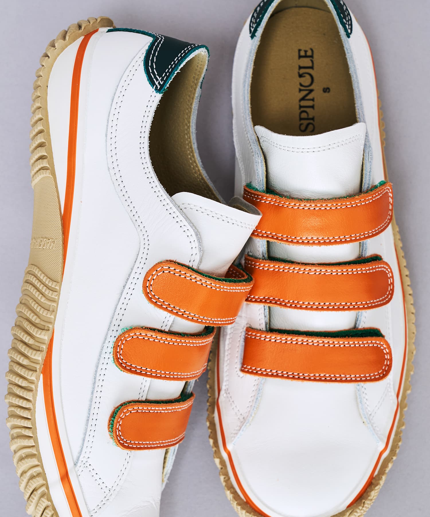SP-1072 White/Orange | 国産ハンドメイド スニーカー スピングル