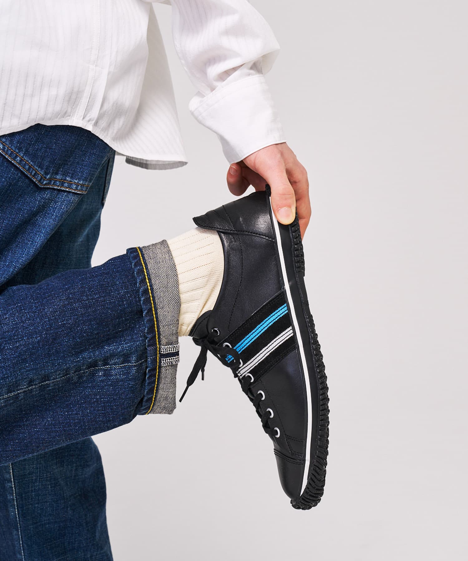 SP-198 Blue/Kuro | 国産ハンドメイド スニーカー スピングル