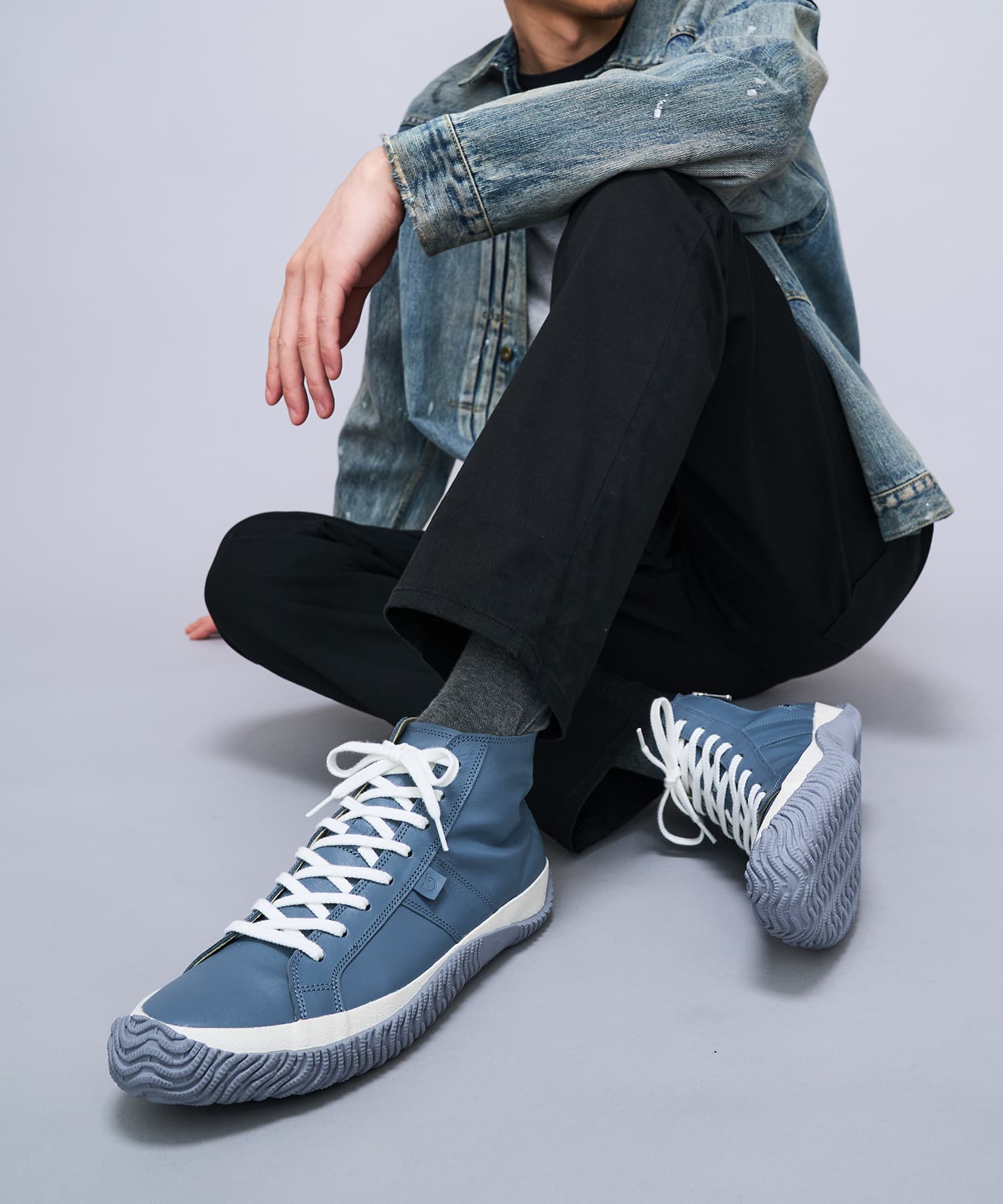 SP-443 Gray Blue | 国産ハンドメイド スニーカー スピングル