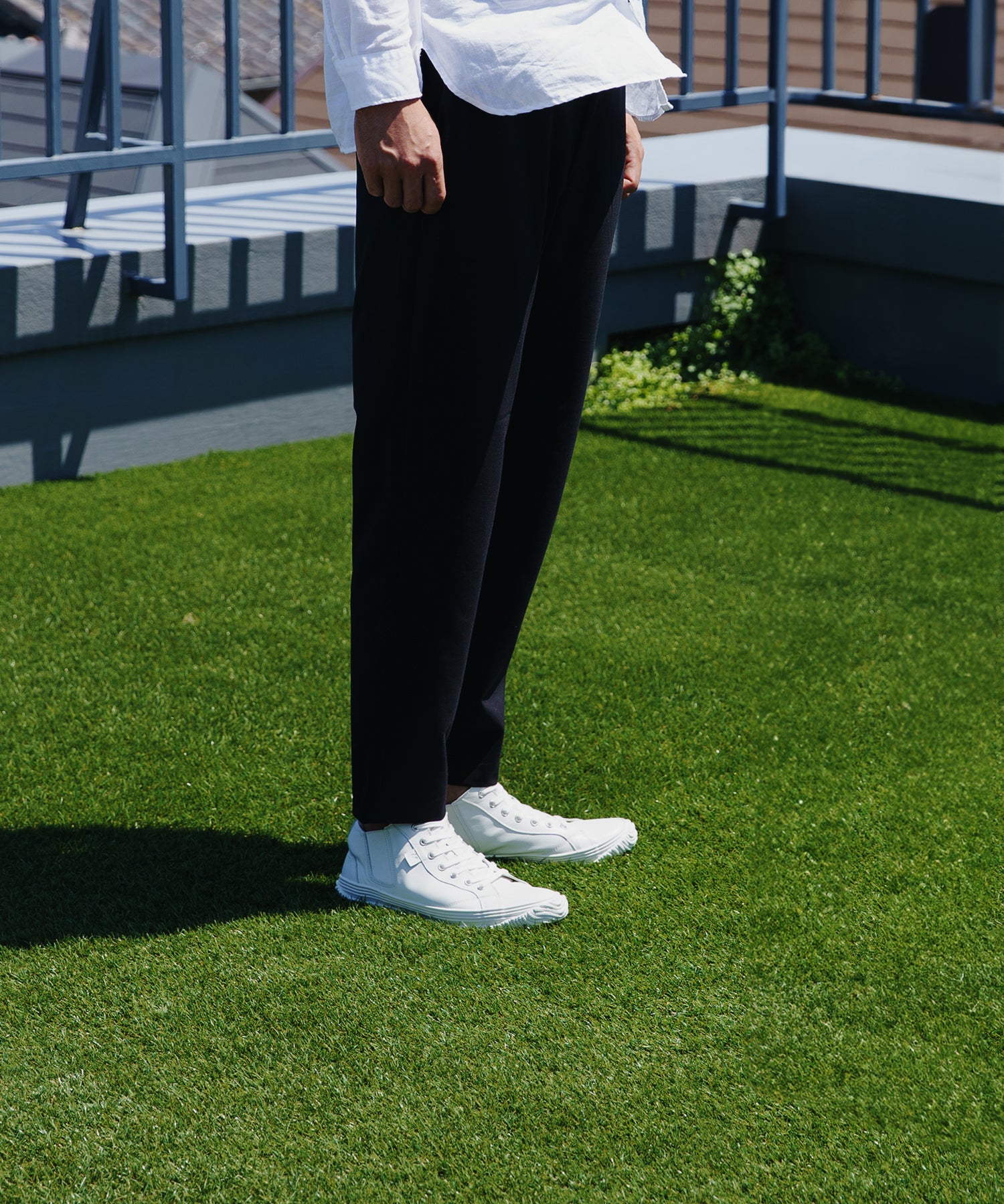 SP-442 White/White | 国産ハンドメイド スニーカー スピングル